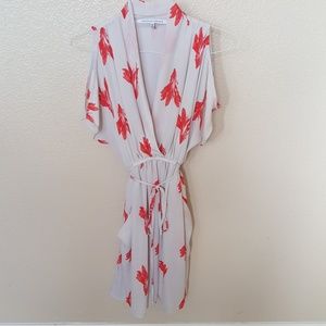 VICI-Cold shoulder spring floral wrap dress